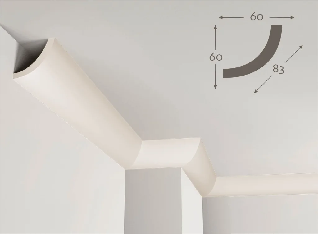 素面角線板HK-510｜天花60mm x 壁面60mm x 面寬83mm
