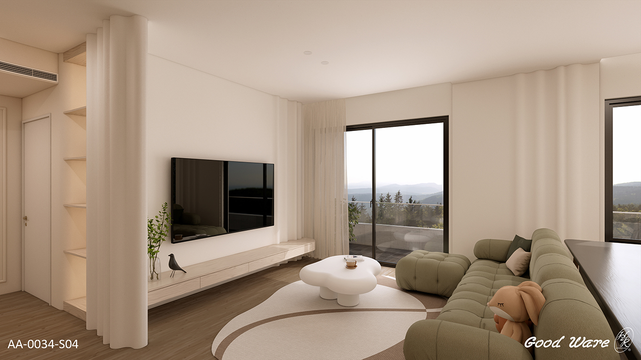 曲線設計、彎弧設計、波浪造型、S型曲線，融入客廳電視牆